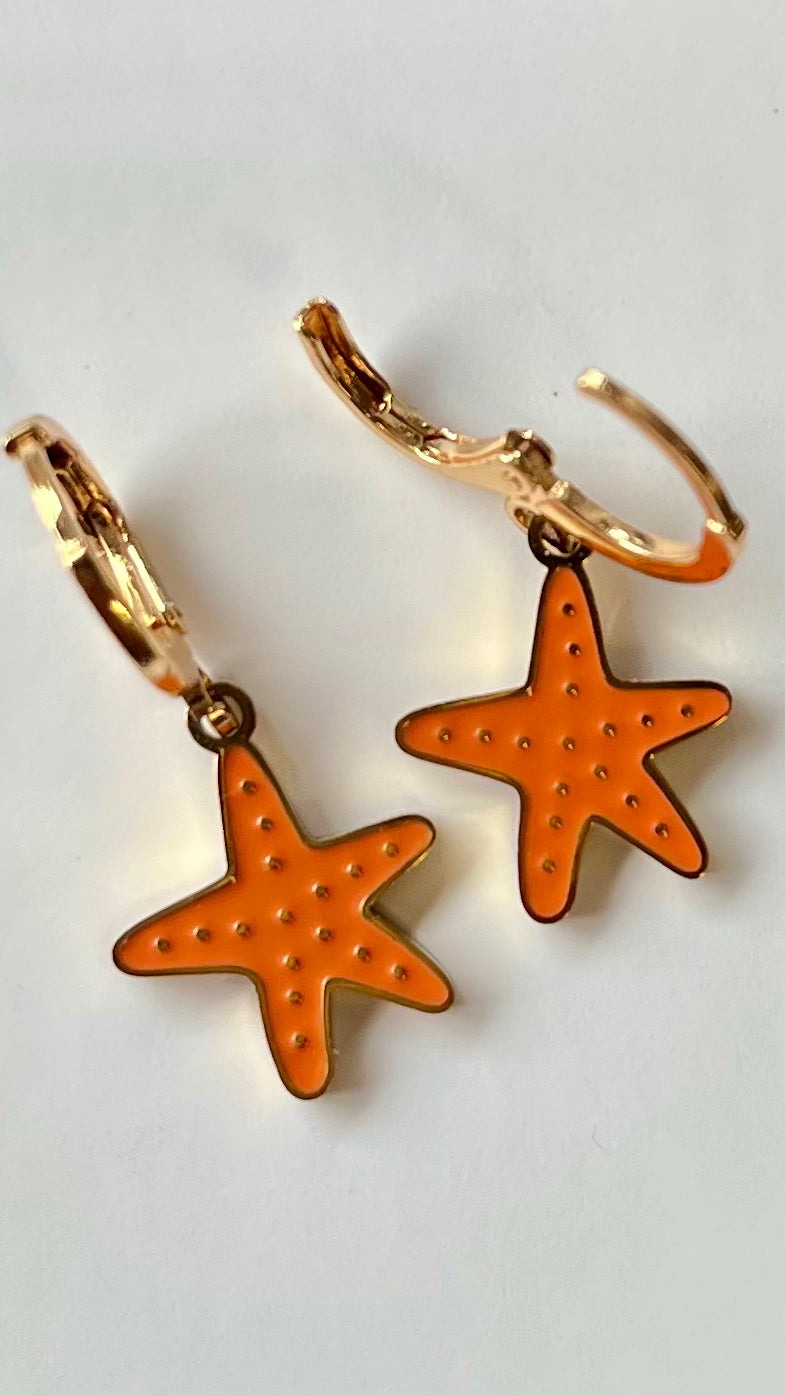 oorbellen zeester oranje
