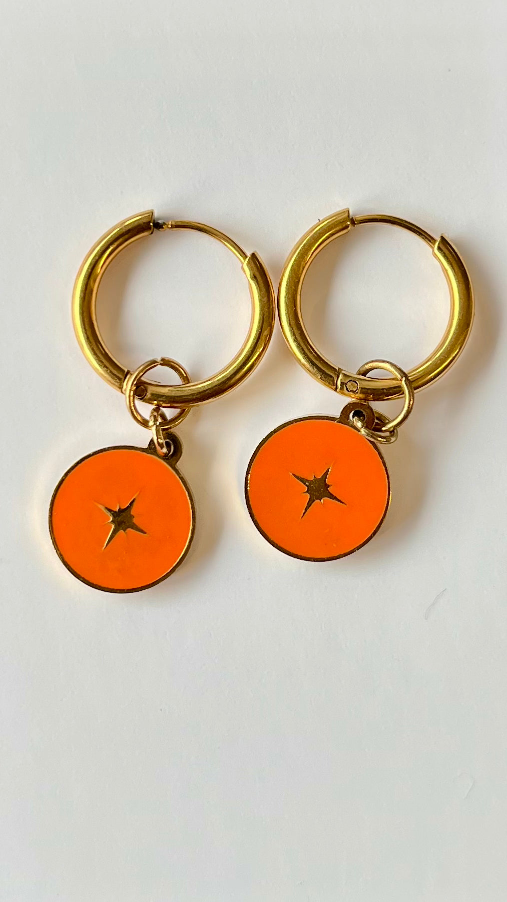 oorbellen oranje met goud